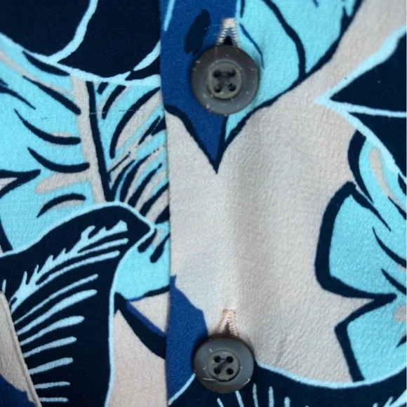 UO Silence and Noise Tropical Print Button Down Dress S - Picture 7 of 9